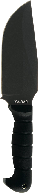 Ka-Bar 1278 Warthog Heavy Duty 6.75" Fixed Clip Point Plain Black SK-5 High Carbon Blade TPR Black Handle