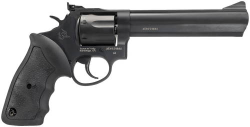 Taurus 2-660061 66  Medium 357 Mag/38 Special +P 7 Shot 6" Matte Black Oxide Alloy Steel Barrel, Cylinder & Frame, Black Finger Grooved Rubber Grip, Transfer Bar Safety, Exposed Hammer