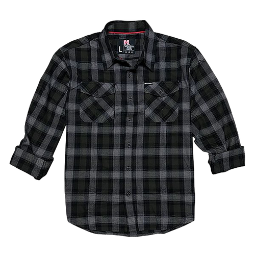 Hornady Gear 32214 Flannel Shirt  XL Olive/Black/Gray,  Cotton/Polyester, Relaxed Fit Button Up