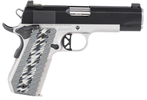 Dan Wesson 01825 V-Bob  45 ACP 8+1 4.25" Stainless Match Grade Barrel, Blued Serrated Stainless Steel Slide, Stainless Steel Frame w/Beavertail, Black/Gray G10 Grip, Ambidextrous