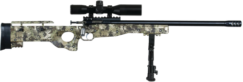 Crickett KSA2151 CPR Complete Package 22 LR Caliber with 1rd Capacity, 16.12" Barrel, Blued Metal Finish & Fixed with Adjustable Cheekpiece Kryptek Camo Stock Right Hand