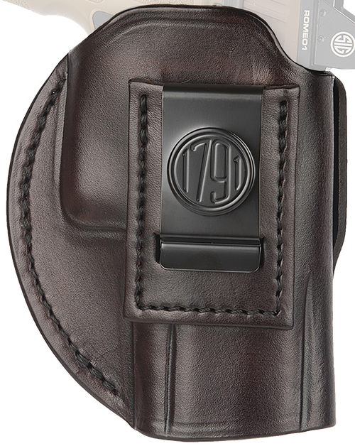 1791 Gunleather 4WH6SBRR 4-Way  IWB/OWB Size 06 Signature Brown Leather Belt Clip Compatible w/ Glock 21/Sig P225 Right Hand