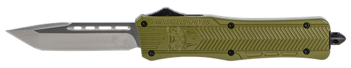 CobraTec Knives MODCTK1MTNS CTK-1  Medium 3" OTF Tanto Plain D2 Steel Blade/OD Green Aluminum Handle Features Glass Breaker Includes Pocket Clip
