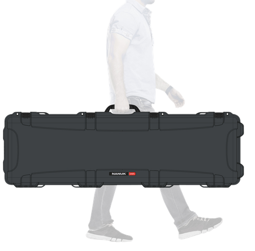 Nanuk 9951007 995  Waterproof Graphite Resin  with Foam Padding & Lockable Latches for Rifles 52" L x 14.50" W x 6" H Interior Dimensions