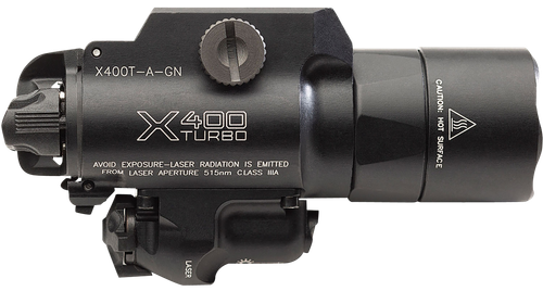 SureFire X400TAGN X400T-A-GN Turbo Black Anodized 650 Lumens White LED/Green Laser