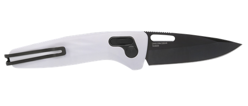 S.O.G SOG12730557 One-Zero XR 3.10" Folding Plain Black Chrome Cryo CPM S35VN Steel Blade/ White Sculpted Aluminum Handle