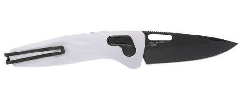 S.O.G SOG12730557 One-Zero XR 3.10" Folding Plain Black Chrome Cryo CPM S35VN Steel Blade/ White Sculpted Aluminum Handle