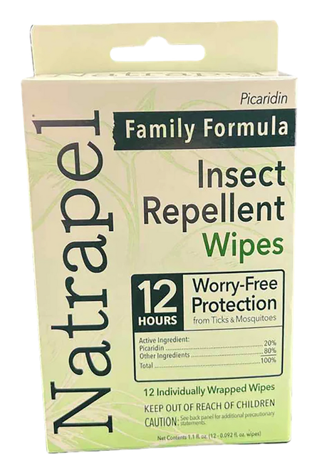 Natrapel 00066095 Repellent Wipes  Repels Ticks & Biting Insects Effective Up to 12 hrs 12/Box