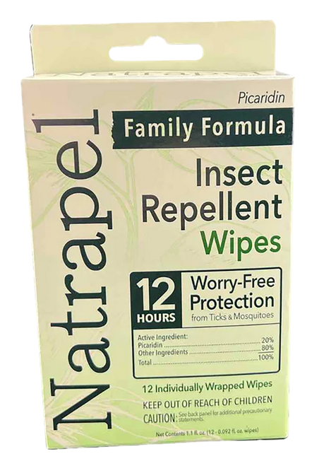 Natrapel 00066095 Repellent Wipes  Repels Ticks & Biting Insects Effective Up to 12 hrs 12/Box