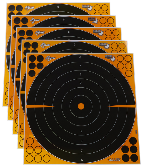 EZ-Aim 15227 Splash Reactive  Self-Adhesive Paper Black/Orange 16" Bullseye 5 Pack