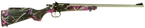 Crickett KSA2167 Youth  22 LR 1rd 16.12" Stainless Steel Barrel, Fixed Front/Adjustable Rear Peep Sights, Hydro Dipped Muddy Girl Synthetic Stock w/11.5" LOP, Rebounding Firing Pin Safety
