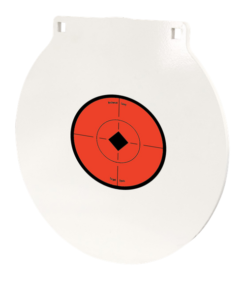 Birchwood Casey RND10 Round Steel Target Plate 10" Centerfire Rifle/Handgun Target Black/Red/White NM500 Steel Hanging