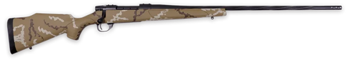 Weatherby VHH223RR6B Vanguard Outfitter 223 Rem 5+1 24" Threaded/Spiral Fluted, Graphite Black Barrel/Rec, Tan with Brown & White Sponge Synthetic Stock, Accubrake Muzzle Brake, Adj. Trigger