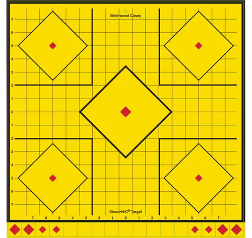 Birchwood Casey LRSIT-5PK Long Range  Self-Adhesive Paper Yellow 17.75" 5-Diamond 5 Pack