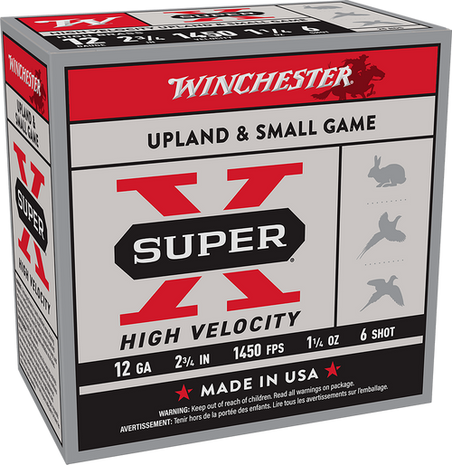 Winchester Ammo X12HV6 Super X High Velocity 12Gauge 2.75" 1 1/4oz 6Shot 25 Per Box/10 Case