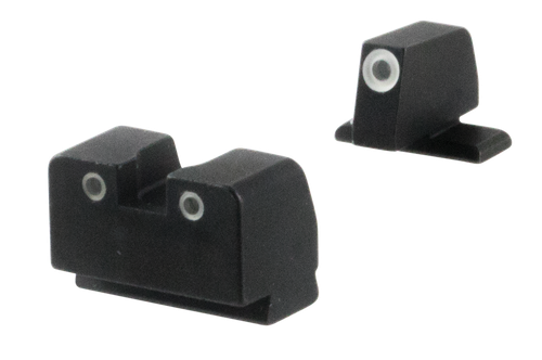 AmeriGlo SG181 Optic Compatible Sight for Sig Sauer  Tall Suppressor Green Tritium White Outline Front Sight-Green Tritium White Outline Rear Sight