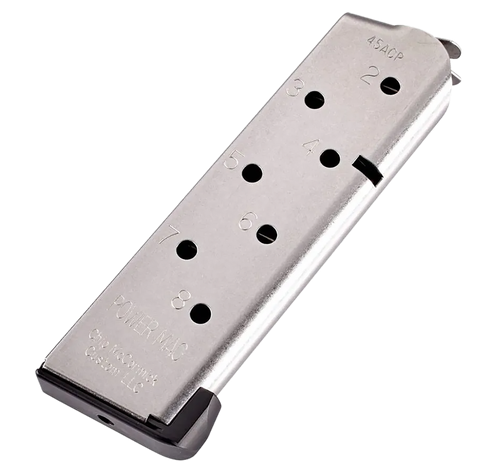 CMC Products 16132C Power Mag  8rd 45 ACP Fits 1911 Officer Black Stainless Steel