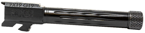 Faxon Firearms GB910N19LGQT Match Series  9mm Luger Compatible w/Glock 45/19 Gen2-5, Fluted Threaded Black Nitride Steel