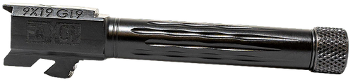 Faxon Firearms GB910N19LGQT Match Series  9mm Luger Compatible w/Glock 45/19 Gen2-5, Fluted Threaded Black Nitride Steel