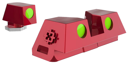 Cross Armory CRGSS-RD Standard 3 Point Fiber Sight Green Red Frame Fits Glock
