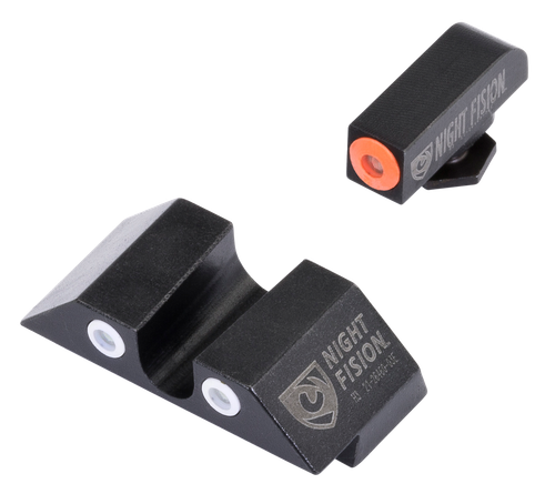 Night Fision GLK001007OGW Tritium Night Sights For Glock  Green Tritium Orange Outline Front Sight- Green Tritium White Outline Rear Sight Glock 17/17L/19/22