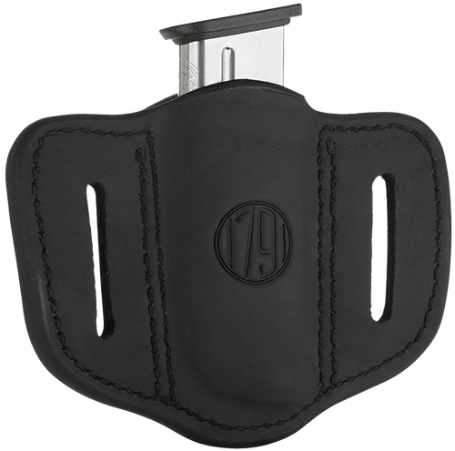 1791 Gunleather MAG11SBLA MAG1.1 Single Mag Holster Stealth Black Leather Belt Slide Compatible w/ Single Stack Ambidextrous