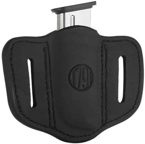 1791 Gunleather MAG11SBLA MAG1.1 Single Mag Holster Stealth Black Leather Belt Slide Compatible w/ Single Stack Ambidextrous