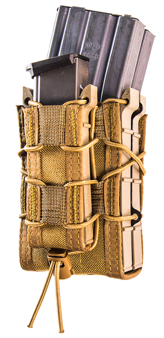 High Speed Gear 112RP0CB TACO X2RP Mag Pouch Triple Coyote Brown Nylon MOLLE Compatible w/ Rifle Compatible w/ Pistol