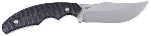 CRKT 3610 Burrower 3.66" Fixed Clip Point Plain Stonewashed D2 Steel Blade, Black Textured Micarta Handle