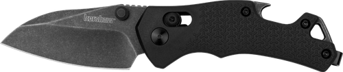 Kershaw 8337 Craze  EDC 2.35" Folding Reverse Tanto Plain Blackwash 8Cr13MoV SS Blade, Black Textured GFN Handle