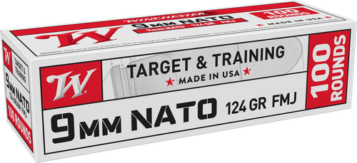 Winchester Ammo W9NATOVP9mm NATO 124gr Full Metal Jacket 100 Per Box/10 Case