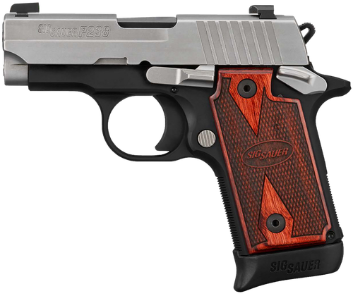 Sig Sauer 238380TXR3 P238 Two-Tone 380ACP 6/7rds 2.70" Stainless Bead Blast Slide Black Anodized Checkered Rosewood Grip