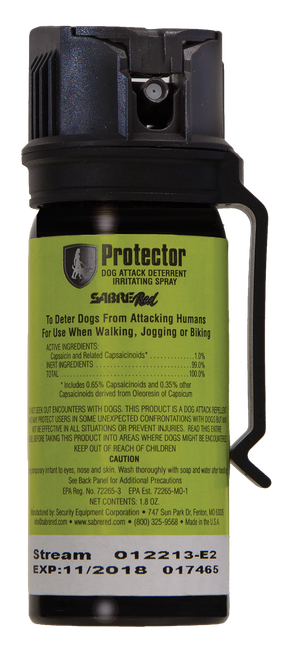 Sabre SRPMK3 Dog Spray  Capsaicin Range 15 ft 1.80 oz Includes Belt Clip