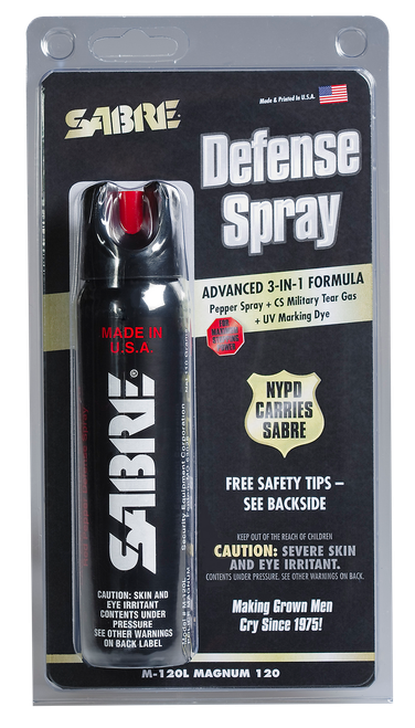 Sabre M120L Magnum Self Defense Police Magnum Pepper Spray Range 8-10 ft 4.36 oz