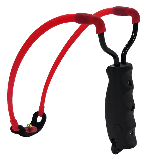 Marksman 3030 Marksman 3030 Traditional Slingshot Red Hyper-Velocity Band Black Molded Handle