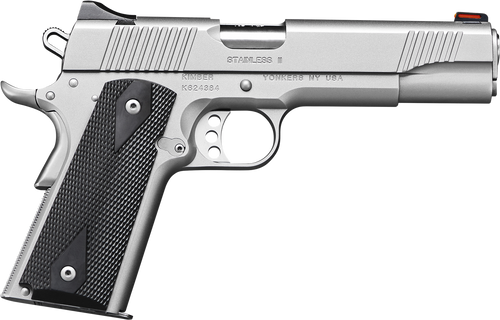 Kimber Mfg.,inc 3200007CAB Stainless II (CA)  45 ACP 7+1 5" Front Serrations Stainless Steel Slide Satin Silver Black Synthetic Double Diamond Checkering Grip