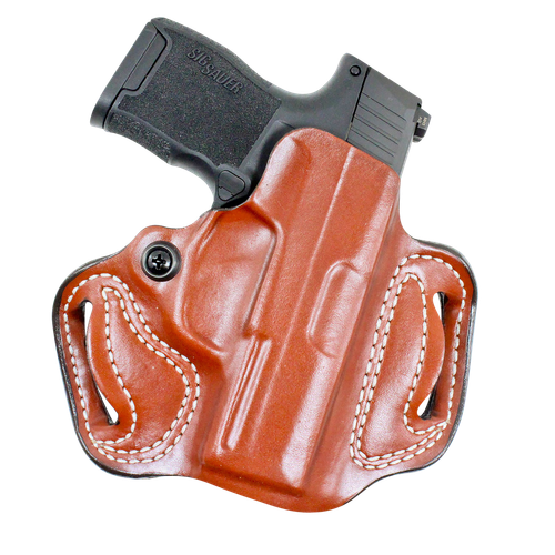 DeSantis Gunhide 086TA8JZ0 Mini Slide  OWB Tan Leather Belt Slide Fits Sig P365 Belt 1.75" Wide Right Hand