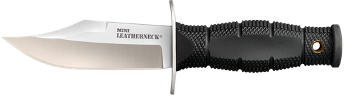 Cold Steel CS39LSAB Leatherneck  Mini 3.50" Fixed Clip Point Plain 8Cr13MoV SS Blade/3.25" Black Contoured Kray-Ex Handle Includes Sheath