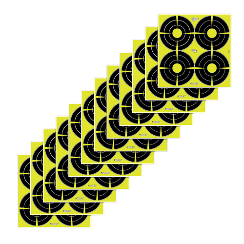 EZ-Aim 15218 Splash Reactive Target SPOT Paper Hanging 12" x 12" Black/Yellow 12 PK