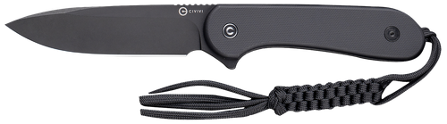 Civivi Knives C2105A Elementum  3.98" Fixed Plain Black Stonewashed D2 Steel Blade, 4.50" Black G10 Handle