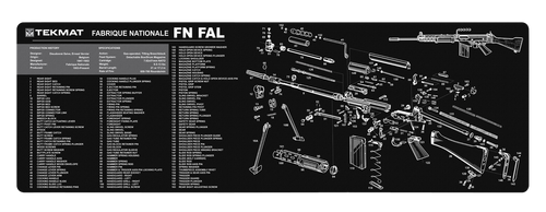 TekMat TEKR36FNFAL FN-FAL Cleaning Mat Black/White Rubber 12"x36" FN-FAL Parts Diagram