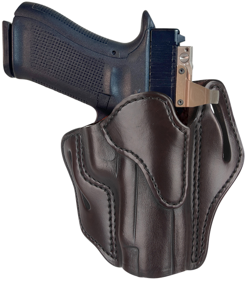 1791 Gunleather ORBH23SBRR BH2.3 Optic Ready OWB Size 2.3 Signature Brown Leather Belt Slide Compatible w/Glock 17/20/21/22/31/34/35/40/41/S&W M&P Shield Right Hand