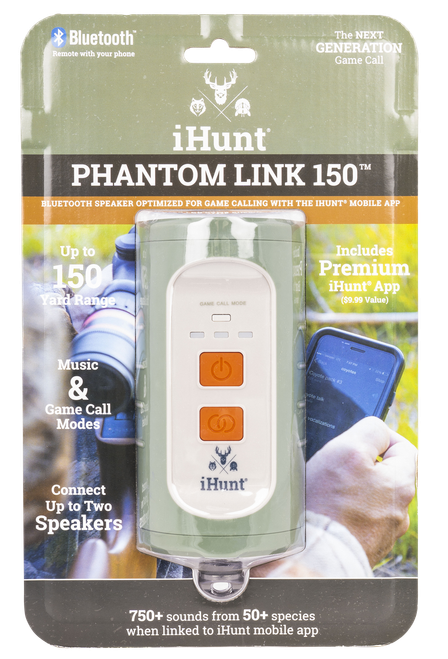 iHunt IHP150 Phantom Link 150 Bluetooth Speaker Optimized For Game Calling w/iHunt Mobile App, Waterproof, 750 Preloaded Calls