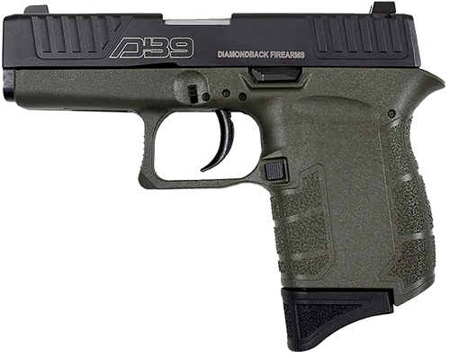 Diamondback DB0200P101 DB9 Gen4 Micro-Compact Frame 9mm Luger 6+1, 3.10" Stainless Steel Barrel, Black Nitride Serrated Stainless Steel Slide, OD Green Polymer Frame & Grip