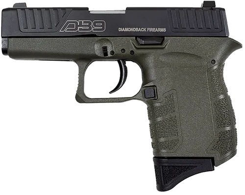 Diamondback DB0200P101 DB9 Gen4 Micro-Compact Frame 9mm Luger 6+1, 3.10" Stainless Steel Barrel, Black Nitride Serrated Stainless Steel Slide, OD Green Polymer Frame & Grip