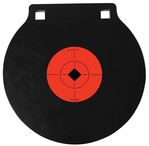 Birchwood Casey 47604 World of Targets Double Hole 8" Pistol/Rifle Black/Orange AR500 Steel Circle w/Crosshair & Diamond 0.38" Thick Hanging