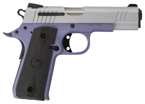 Citadel CIT380OLALA M1911 Baby Compact Frame 380 ACP 7+1, 3.75" Stainless Steel Barrel, Silver Serrated Steel Slide, Crushed Orchard Cerakote Aluminum Frame w/Beavertail, Ambidextrous