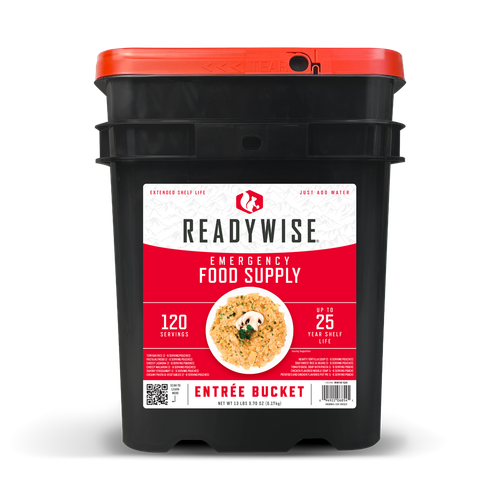ReadyWise RW01120 Grab N Go Bucket Freeze Dried Entrees 120 Servings Per Bucket