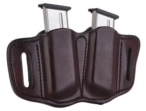 1791 Gunleather MAG21SBRA MAG2.1 Double Mag Holster Signature Brown Leather Belt Slide Belts 1.50" Wide Compatible w/ Single Stack Ambidextrous
