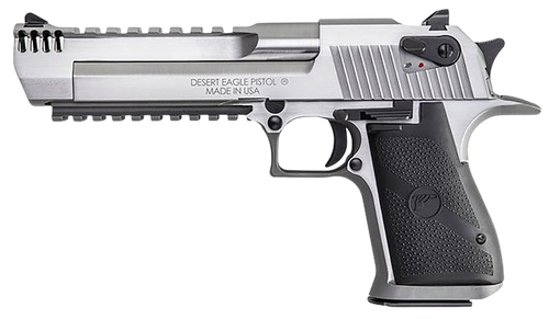 Magnum Research DE357SRMB Desert Eagle Mark XIX 357 Mag 9+1 6" Stainless Steel Barrel, Stainless Steel Serrated Slide, Stainless Steel Frame w/Beavertail & Picatinny Rail, Weaver Top Mount